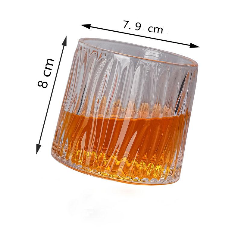 2pcs Set 10oz Spinning Glasses 300ml Novel Creative Thick Crystal Whiskey Cups Wine Glasses Drinking Mug Drinkware for Kitchen