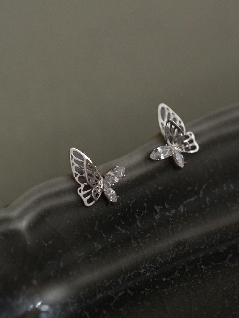 

Серьги-пусеты из стерлингового серебра 925 пробы в виде бабочек - Минималистичный стиль высокого класса для женщин 925 Silver