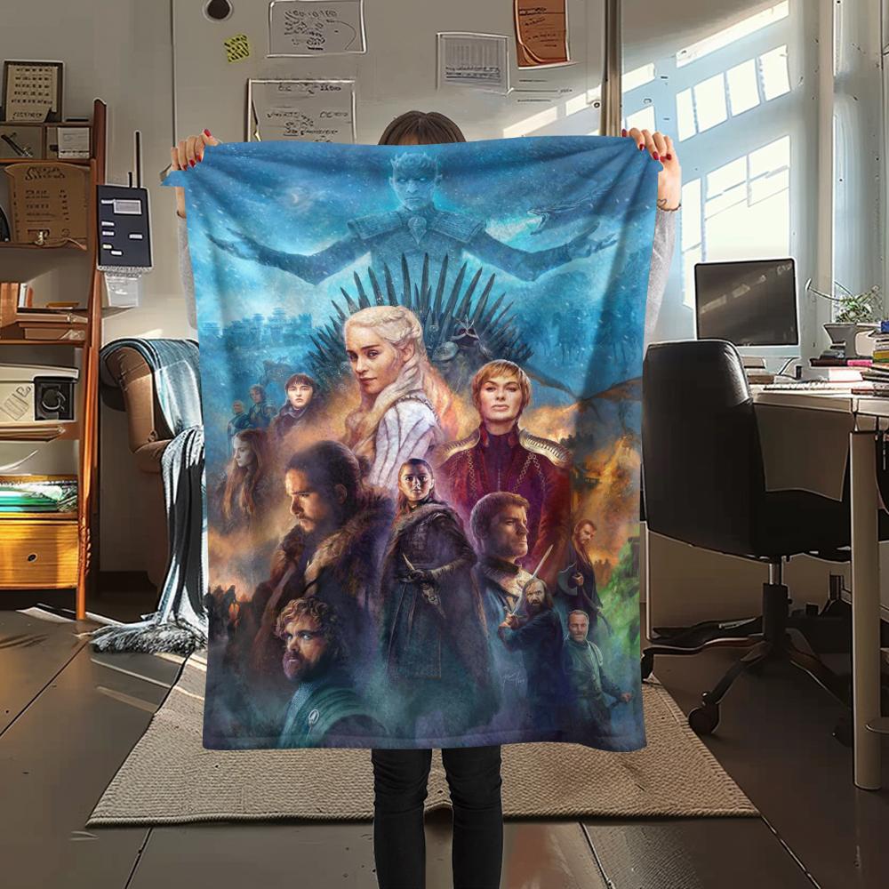 1 Stück Game of Thrones Druck Flanelldecke, Hohe Qualität, Bequem für alle Jahreszeiten, Heimdekoration, Wärme und Komfort, Perfekt für Geschenke