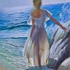 Painting By Numbers Set Painting Woman And Sea Canvas 40X50Cm Diy