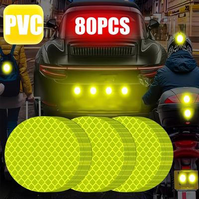 8010 PIEZAS Casco de Coche Pegatinas Reflectantes de Advertencia de Seguridad Pegatinas de Advertencia de Conducción Segura Nocturna Luminosas Universales para Conducción Nocturna