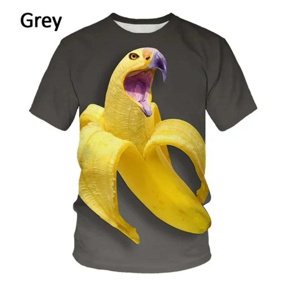 Funny Summer T-Shirt Round Neck Tops Fashion Casual Short Sleeve New Design Banana 3D Print Men's Cool T-Shirt Unisex Clothing