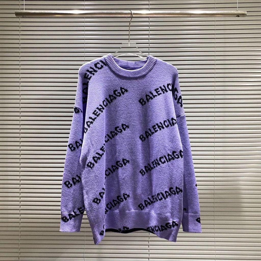 Unisex-Strickpullover mit Rundhalsausschnitt und Allover-Logo (Modelljahr 2025) – Lockere Passform, lässiger Stil