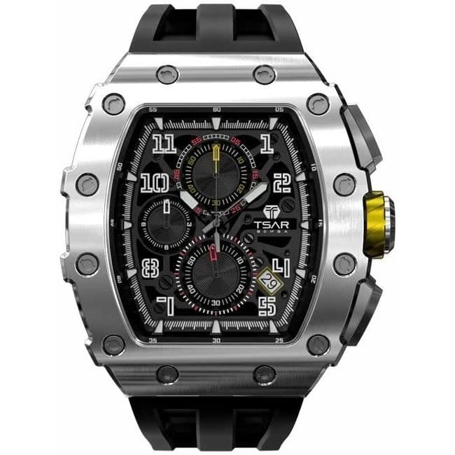Watch - TSAR BOMBA - Tonneau - Stainless Steel - 50M Waterproof - Luminous Sapphire Crystal