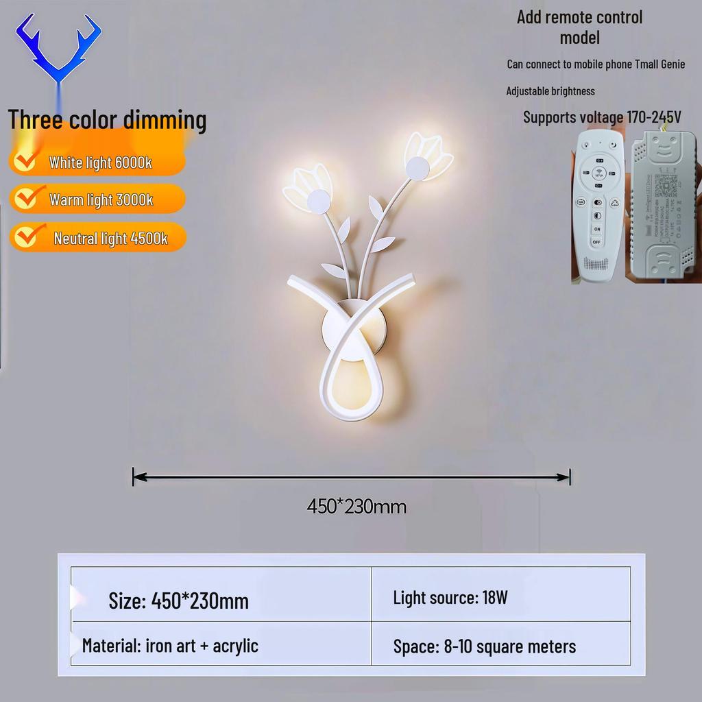 Kreative LED-Wandleuchte für den Innenbereich mit Fernbedienung - Stufenloses Dimmen für Schlafzimmer, Wohnzimmer, Flur, Balkon oder Treppenhaus