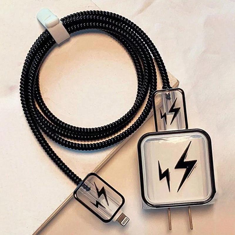 Crayon Shin-Chan Charger Case Cable Cover For Iphone 18W/20W Fast Charger Cover Data Cable Head Bite Winder Protector Shell