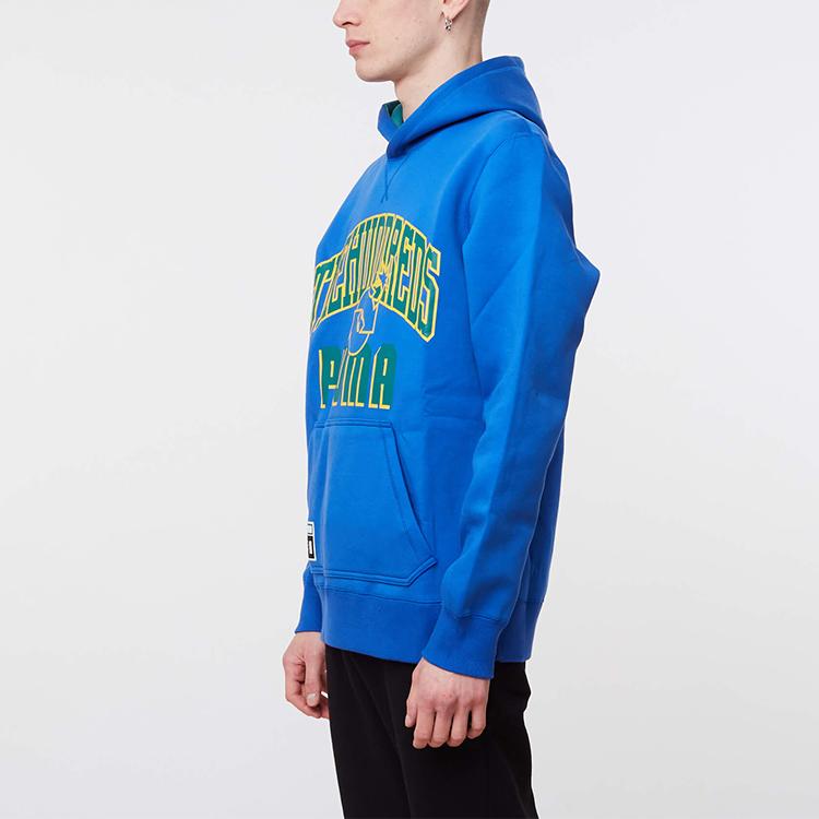 Puma X The Hundreds Logo Print Reversible Hoodie Men Tops Blue Green 598311-89
