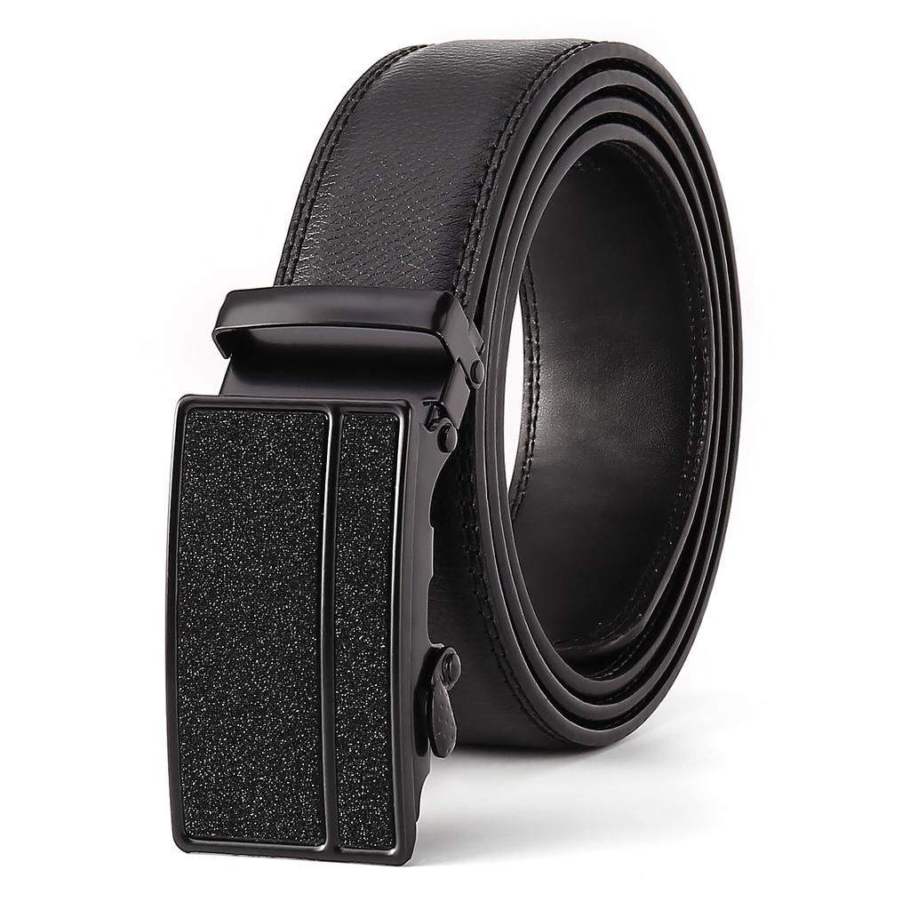PULO Men's Automatic Buckle Belt Business Belt Comfortable Automatic Buckle Casual Belt