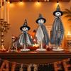 3Pcs Ghost Ornaments Wooden Halloween Decorations Adorable Shape Fabric Ghost Figures Table Decor Party Supplies