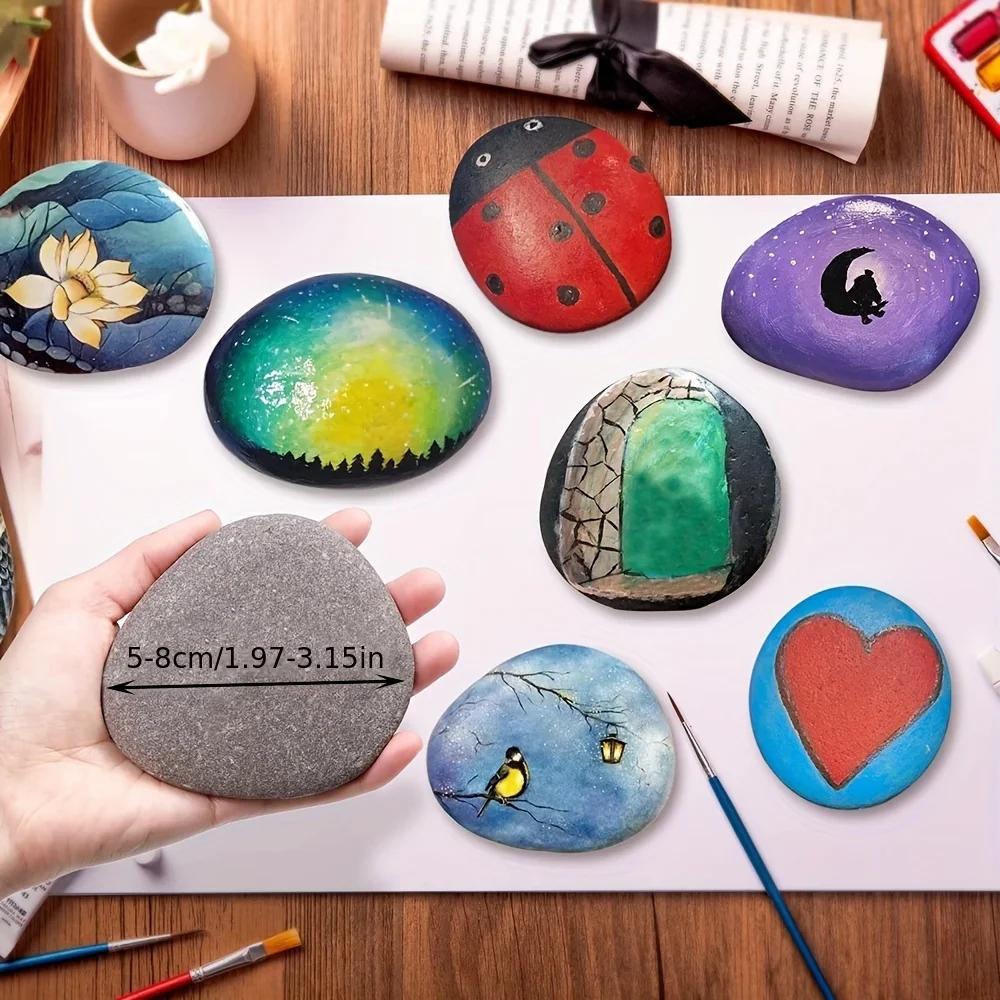 A Top Quality 12 Piece Hand-Painted River Stones for Art Craft And Garden Decorations Ideal for DIY Projects And Outdoor Design