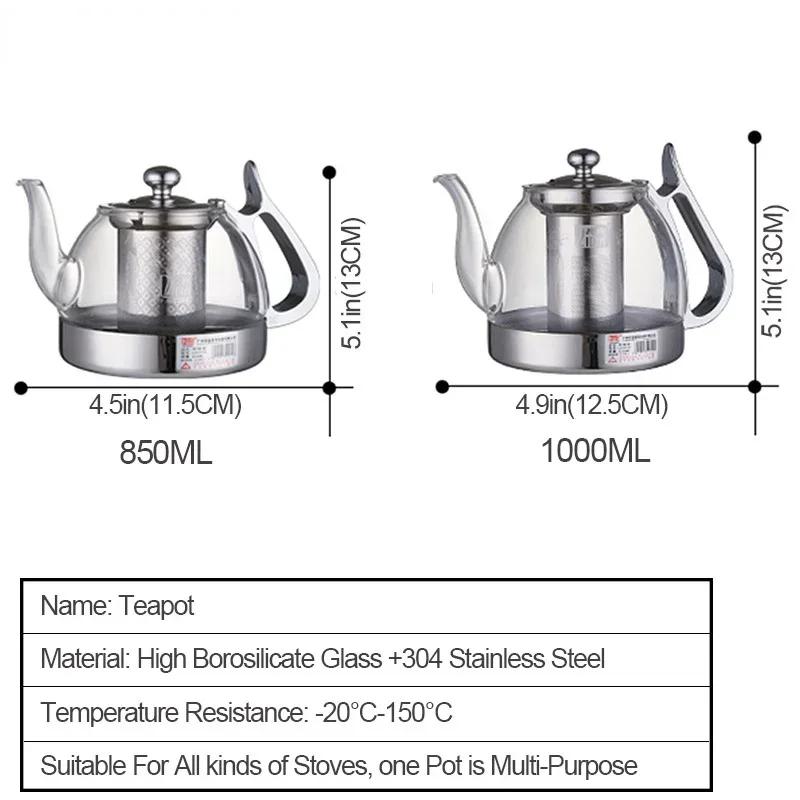 Induction Cooker Heat Resistant Glass Teapot Electromagnetic Furnace Multifunctional Filter Pot Gas Stove Kettle Tea Set