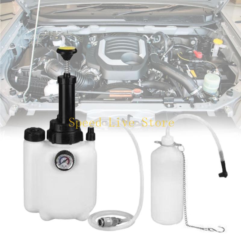 547C Car Brake Fluid 4 Interchangeable Nozzles 3L Container Manual Evacuation Fluid Changer System for repair man