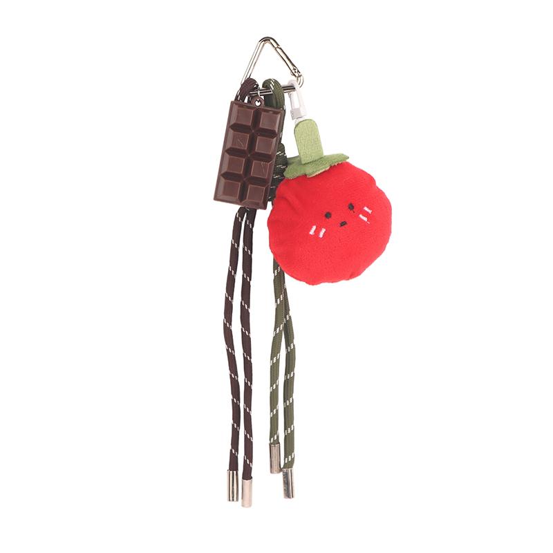 Fun Cartoon Bread Plush Keychain Y2K Trendy Braided Rope Lanyard Keyring Car Key Holder Bag Pendant Backpack Hanging Decoration