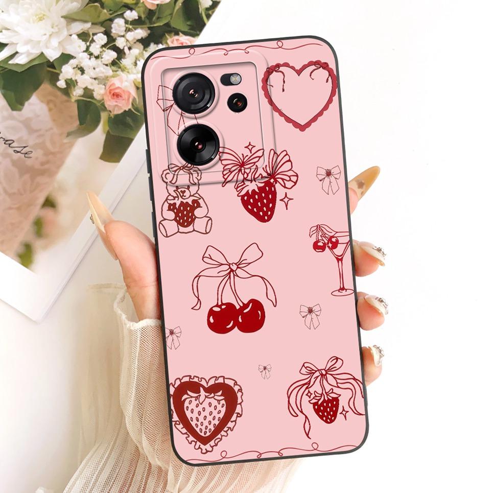 

Daisy Bow Pattern Butterfly Flower Cherry Back Cover For Xiaomi 13T Pro Mi 13 13pro Phone Case Shockproof Soft Silicone Casing Xiaomi 13 Pro