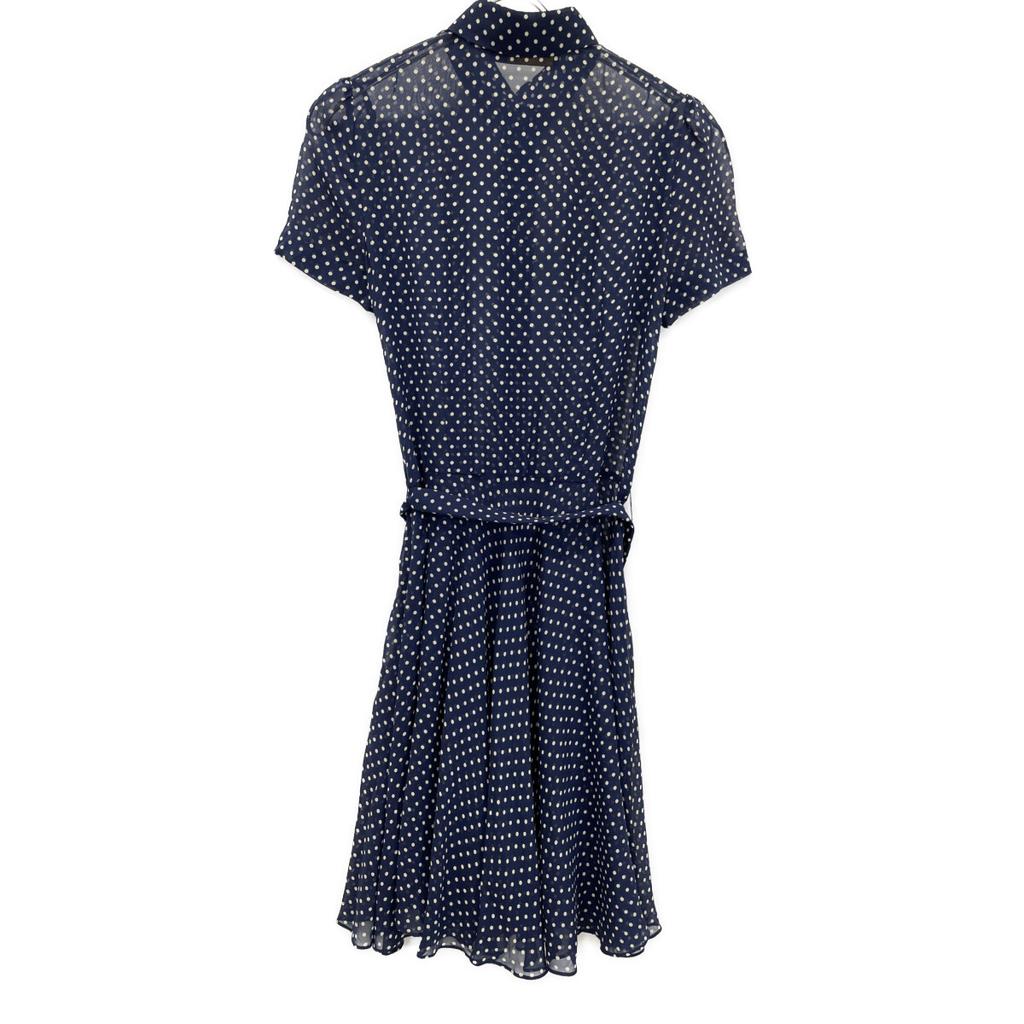 POLO RALPH LAUREN 211591110001 Navy Dot Silk 100% Short Sleeve Dress dress 2 NavyUsed