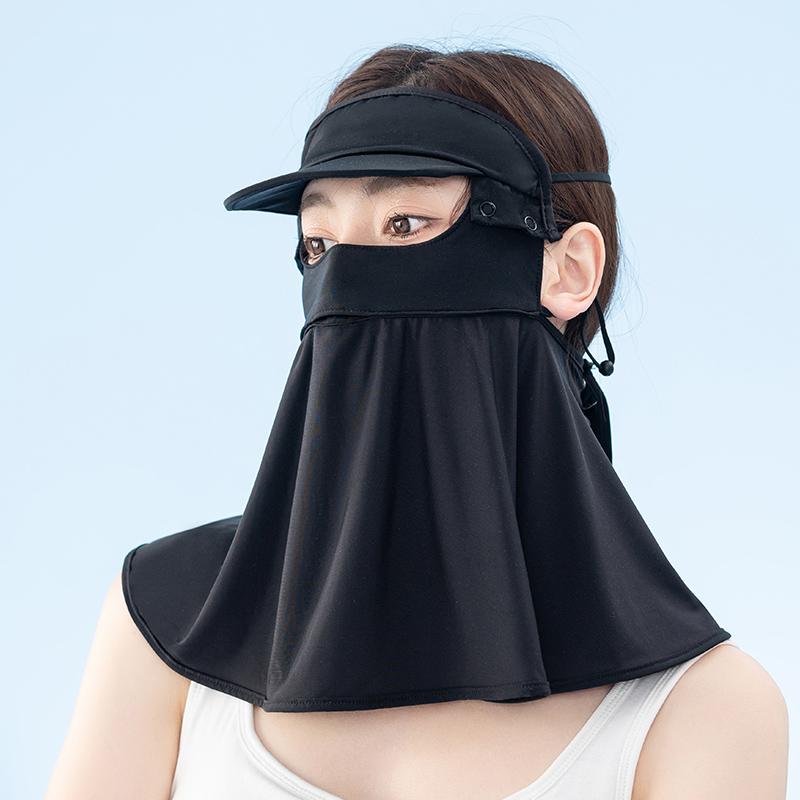 Hot Sale Sun UV protection Custom logo Outdoor Cycling Women Summer Full Facemask With Brim