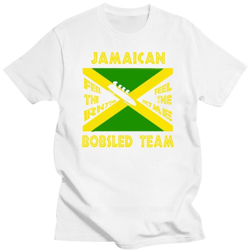 Black t shirt for male summer brand tee-shirt Cool Runnings Jamaica Bobsled Team Feel Rhythm Feel Rhyme Flag Funny T-Shirt