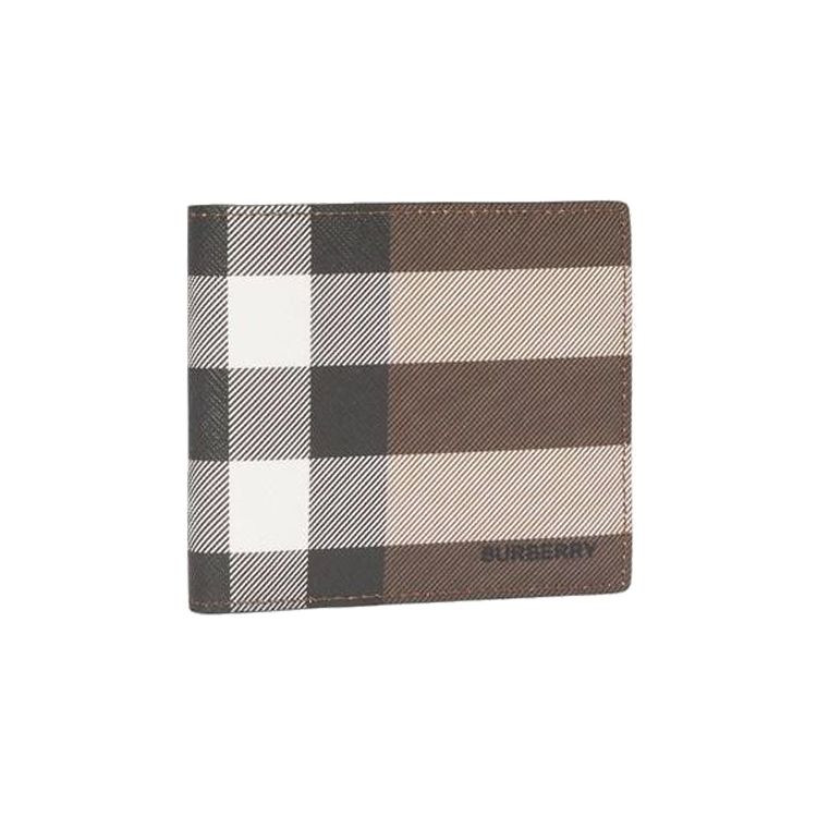 Burberry Check Double Fold Cotton Coin Purse Wallet Men Wallet Brown 80366681