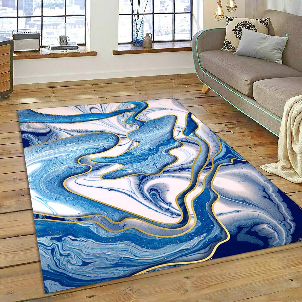 Dream Colour Splendid Marble Gold Nordic Rug for Home Living Room Bedroom Sofa Doormat Kitchen Decor Mat