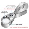 40X Full Metal Illuminated Jewelers Magnifier Best Pocket Folding Magnifying Glass Jewelers Lens Eye Loupe with LED
