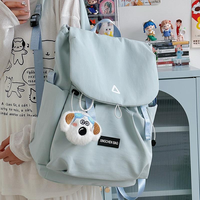 Lightweight backpack contrasting color large-capacity schoolbag female new middle and high school students leisure outdoor travel commuter backpack