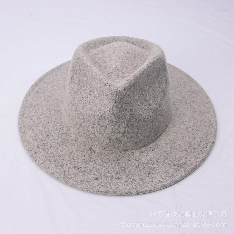 Autumn and winter fashion jazz top multi-color wool top hat daily travel photo concave wool felt hat women