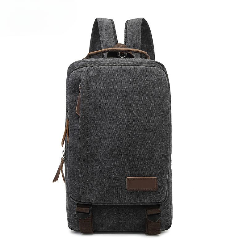 

Холщовый рюкзак Повседневный дорожный рюкзак Темпераментная студенческая сумка чёрный