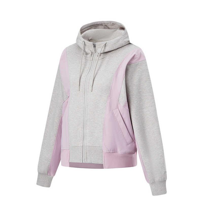 

Li Ning Серия Фитнес Цветной блок Толстовка с капюшоном на молнии Удобная Дышащая Свободная Спортивная ветровка Женская верхняя одежда AFDU294-5 M