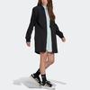 Adidas Originals Adicolor Solid Color Zip Collar Long Sleeve Dress Women dresses Black HN3665