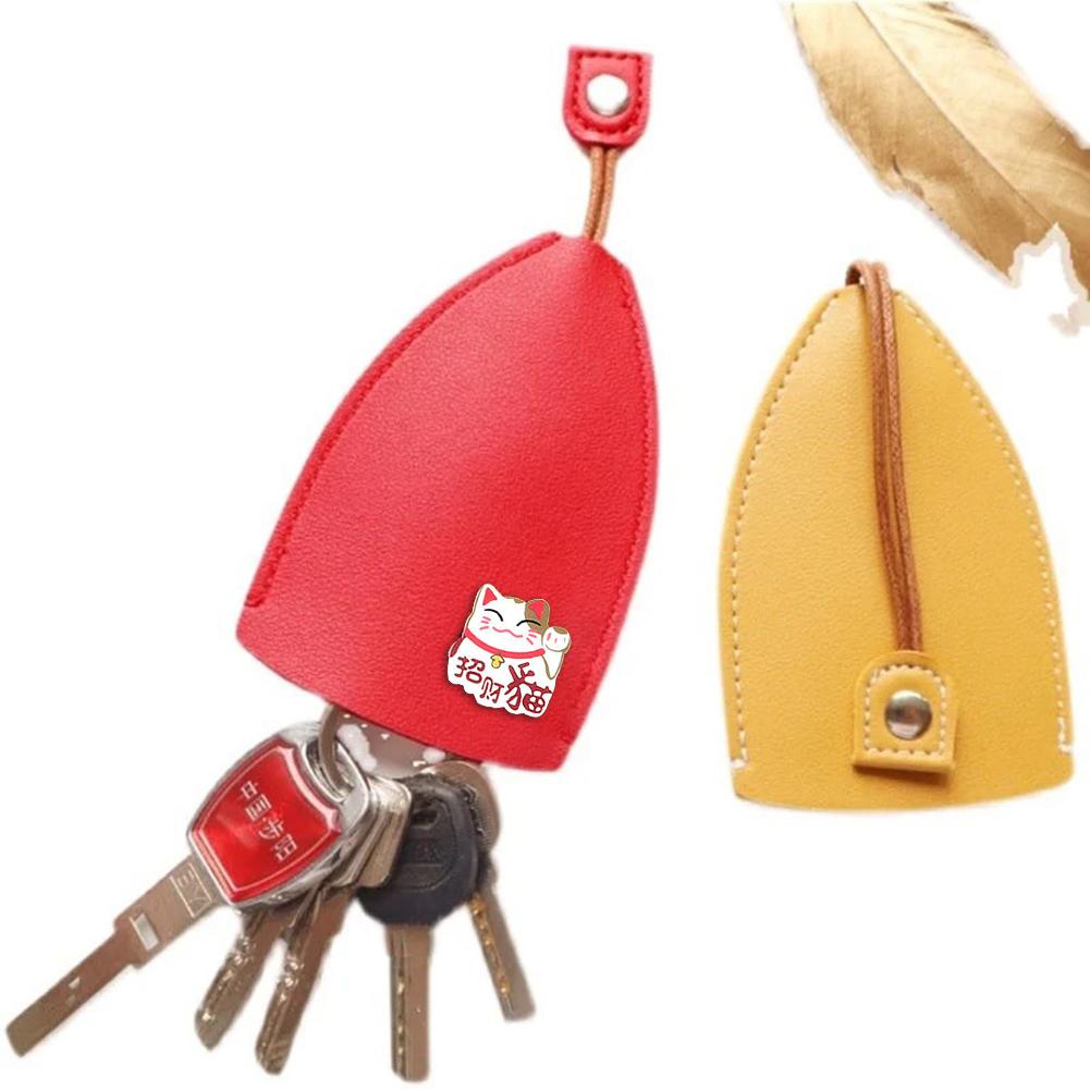 Cute Cartoon Leather Key Sleeve with Large Capacity for Car Keys