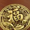 Brass Double Fish Fu Character Tag Hanging Hollow Craft Fu Character Bat Money Five Blessings Dragon and Phoenix Five Fu Ornamen