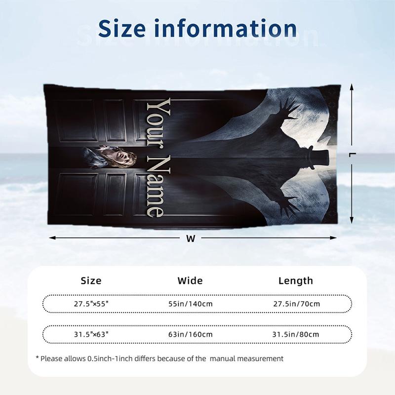 Beach Towel Custom Name Text, Quick Dry Large Towel For Beach HomeThe Babadook