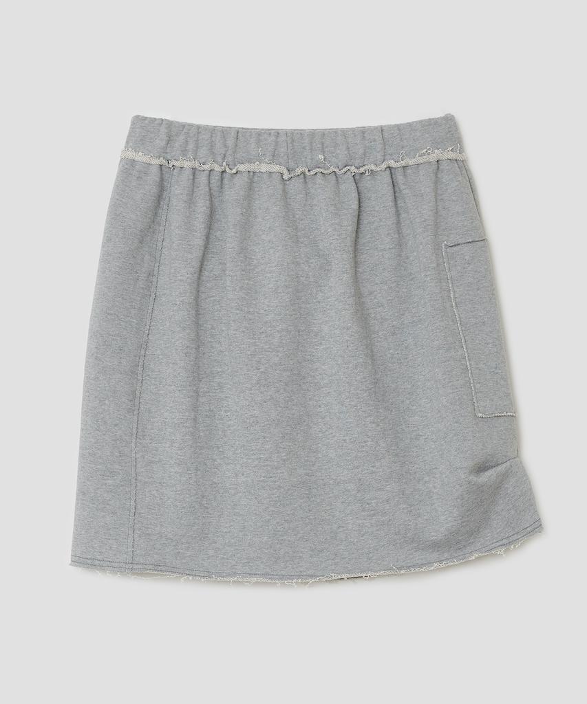 Taibseobiseu Slit Pocket Jersey Skirt [Gray]
