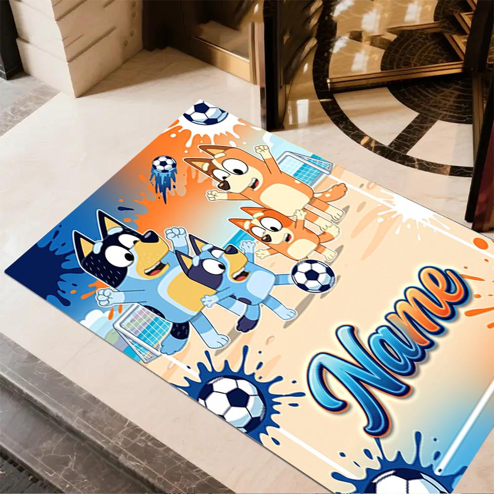 Soccer Fun Personalized Name Floor Mat Design for Bedrooms Foyer Hallway Entryway Anti-slip Rug Office Home Decor Gift for Festivals