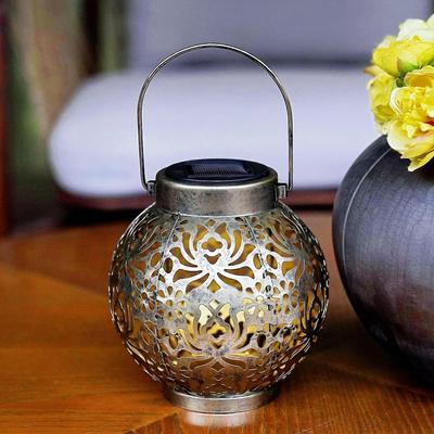 1Pc Outdoor Solar Hanging Lantern Light LED Decorative Light for Garden with Hollowed-Out Design. Unique Gardening Gifts