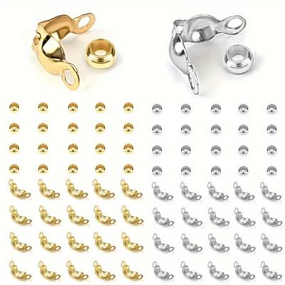 100 Stück/Los Verbinder Verschluss Crimp Endperlen Fundstücke Set DIY Armband Halskette Schmuckherstellung Zubehör