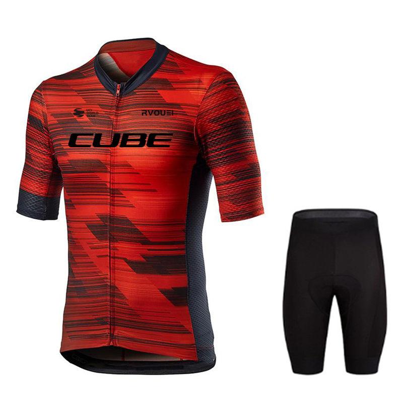 

2026 Rvouei Cube Summer Cycling Jersey Set 19D Bike Shorts Set MTB Ropa Ciclismo Men s Short Sleeve Bicycle Shirts Maillot Clothing M