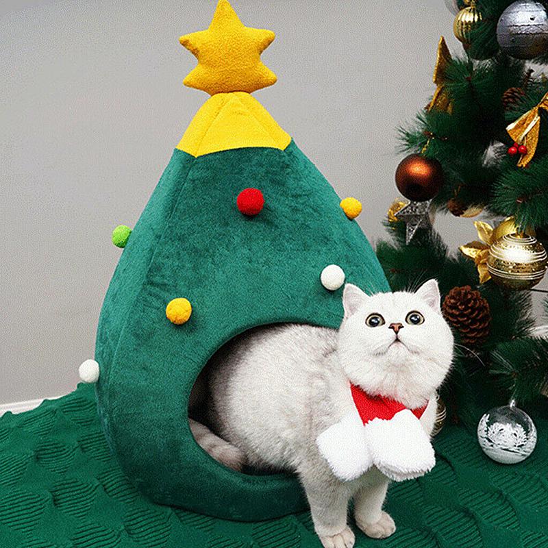 cat bed christmas tree