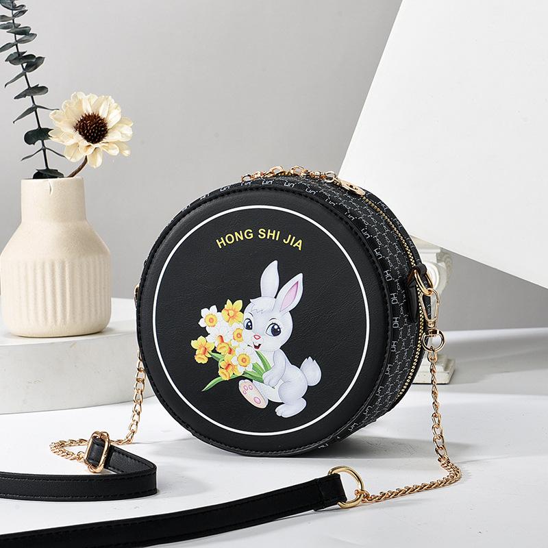 

Новая женская сумка кроссбоди Модная маленькая сумка Сумка с вышивкой Маленькая круглая сумка Цепочка Универсальная наплечная сумка 18*5*18