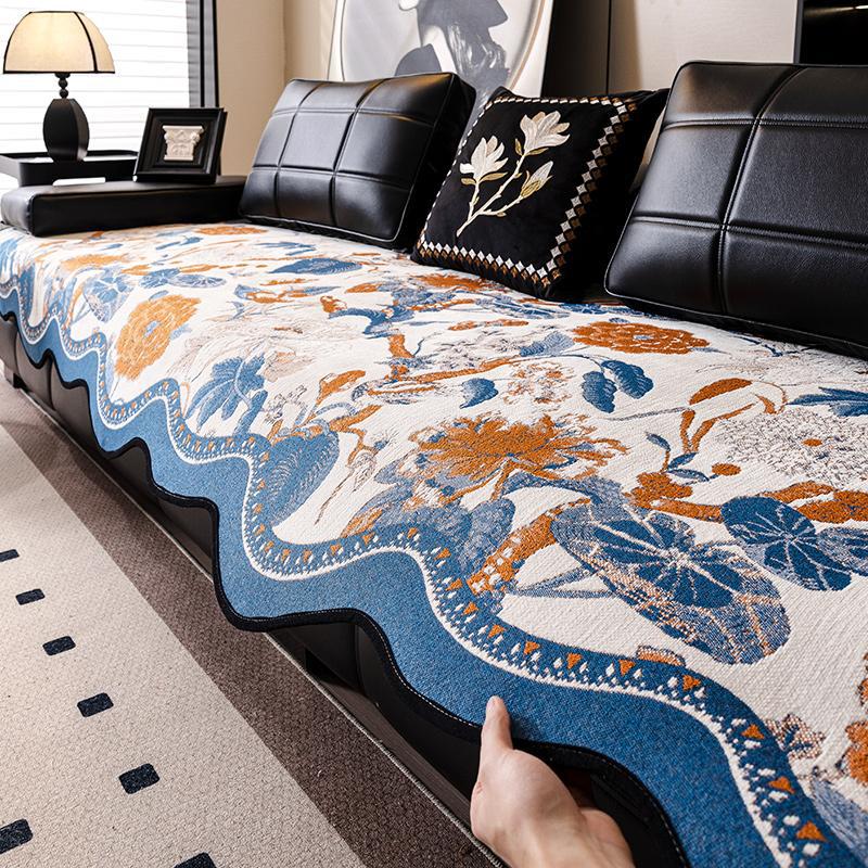 Straight Row Sofa Cushion Universal In All Seasons New Non-Slip Seat Cushion Special-Shaped Light Luxury High-End Sofa Cover Cover Cloth
