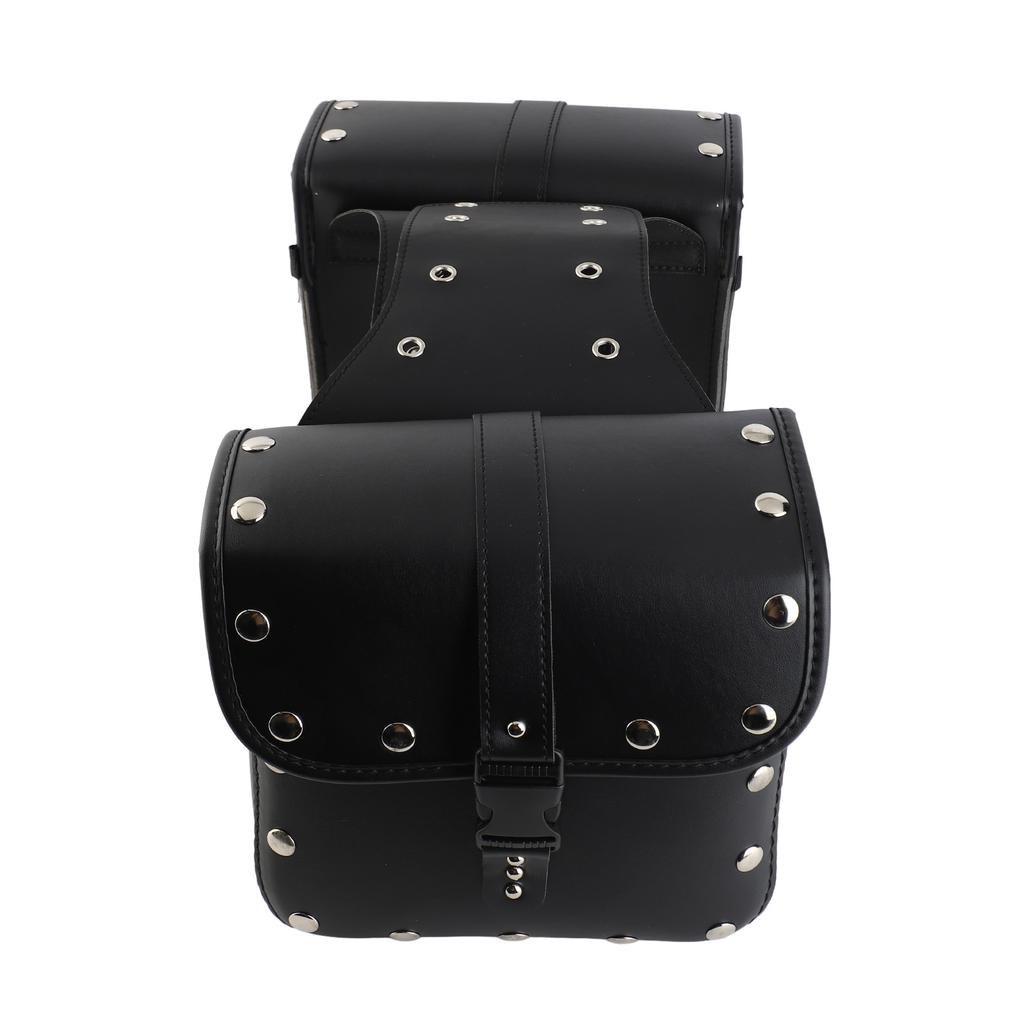 1 Pair Motorcycle Saddlebags Stylish PU Leather Side Bags Universal Luggage Storage Organizer Saddlebag Tool Bag