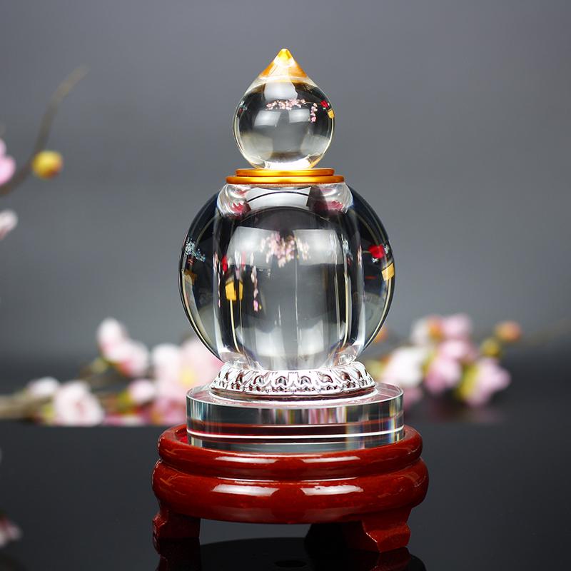 Sealed Crystal Glass Bottle for Nectar - Five-Element Pagoda Table Ornament