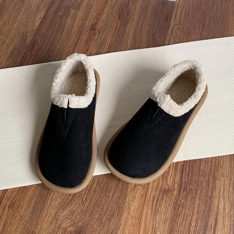 

Туфли Doudou с одной педалью, женские туфли с мягкой подошвой, нескользящие зимние туфли, зимние бархатные теплые туфли с двумя хлопковыми подошвами 40