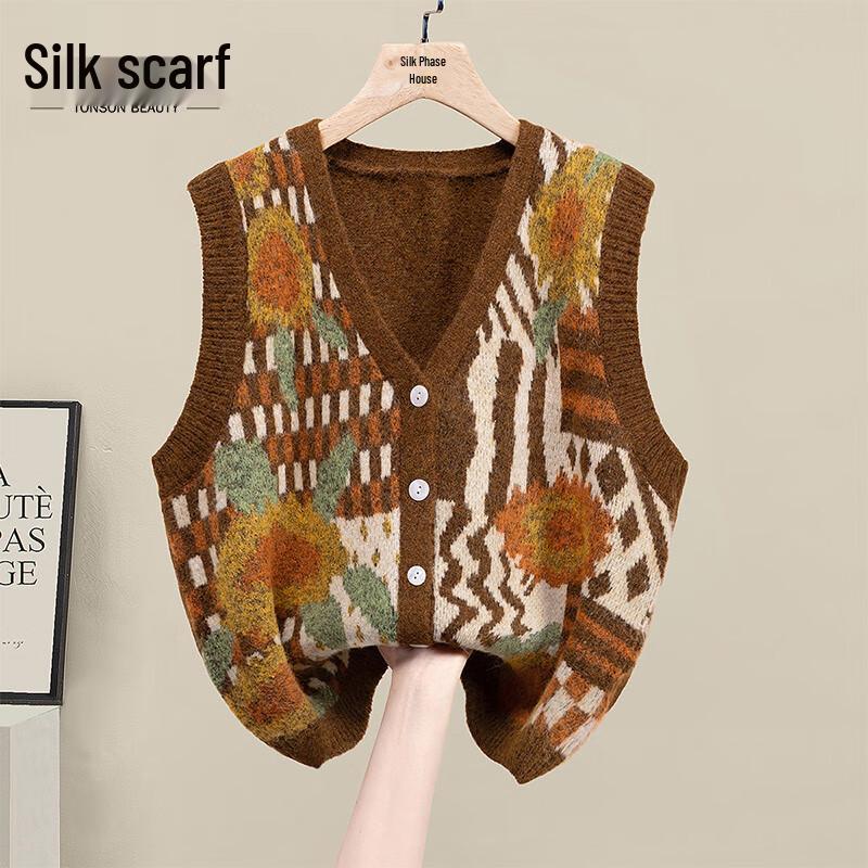 

Women s Rustic Style V-Neck Loose Fit Vest M