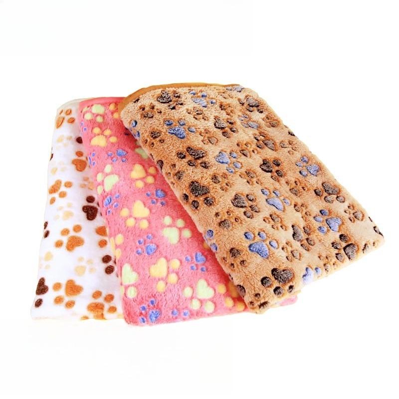 All Season Thick Flannel Paw Print Pet Blanket Soft Warm Cozy Throw for Dogs Cats Couch Bed Essential