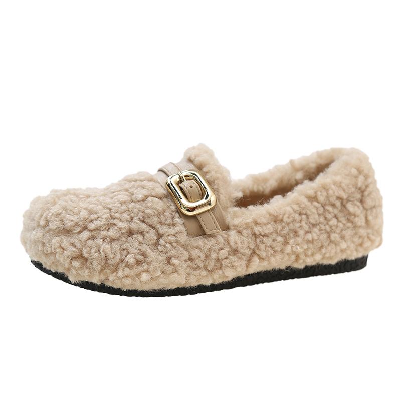 Móda Nová móda 2024 Ležérní dámské boty Mokasíny Kožešinové nazouvací boty Ploché Pohodlné Dámské Vysoké kvality
