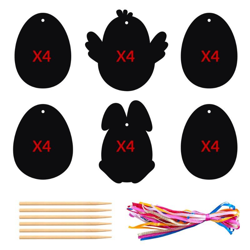 

24pcs 2026 New Easter Party Scratch Paintings,Rabbit Festival Scratch Cards,Easter DIY Gift Decoration Hangtags,Home Decoration.