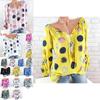 Elegant Women Summer Fashion Long Sleeve Blouse V-neck Stylish Dot Printed Shirts Tops