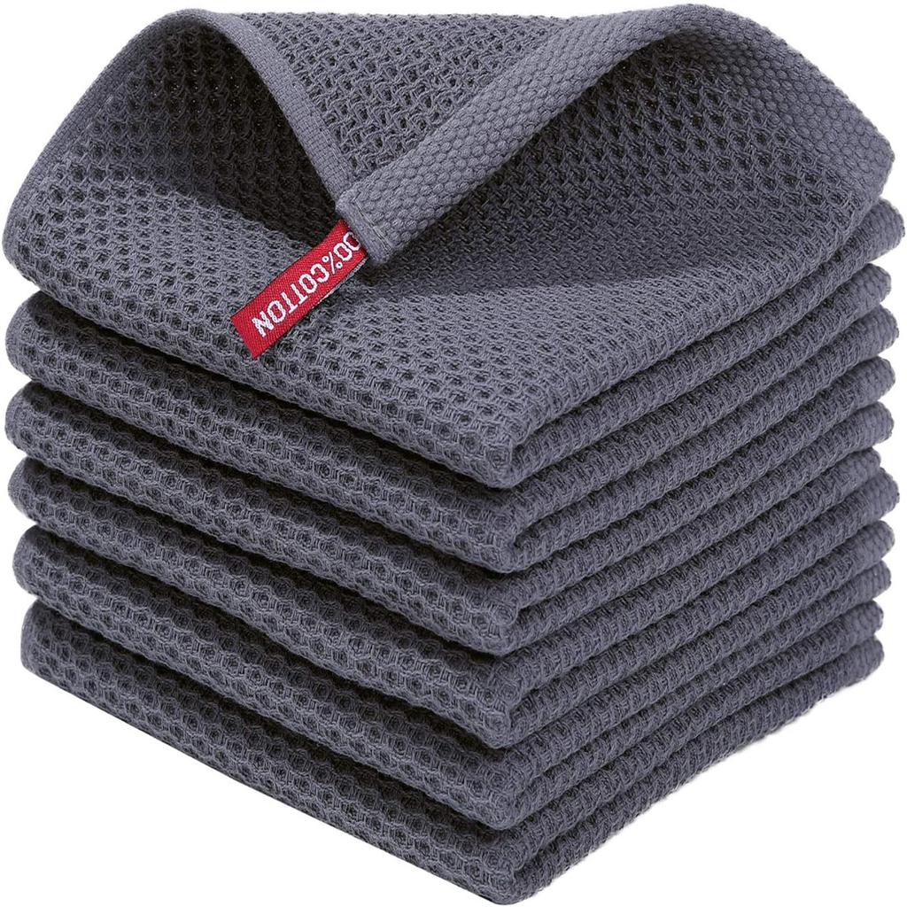 Cotton Dish Cloths - Weave Soft And Absorbent Dish Towels - 6 Pack Quick Dry Dish Rags - 13 X 13 Inches Dishcloths For Kitchen Washing Dishes