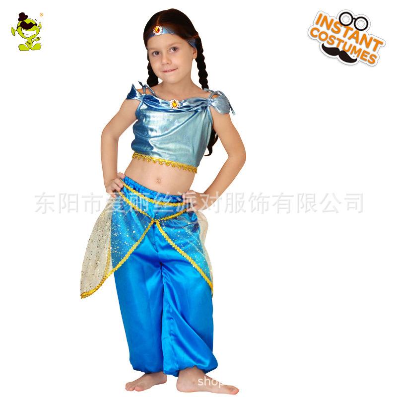 

Carnival girl magic lamp princess costume, halloween princess dress show costume party cosplay costume L/10-12 years old (140-152cm)